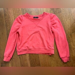 Tuckernuck Pomander Place Crewneck Puff Sleeve Pink Sweatshirt